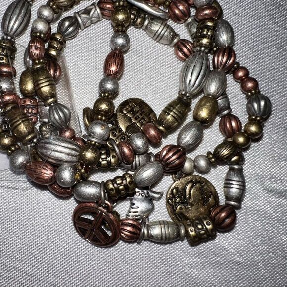 New Icon Collection Peace Bracelets Doves Peace Signs Stretch Multi Metallic - Picture 6 of 8